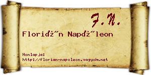 Florián Napóleon névjegykártya